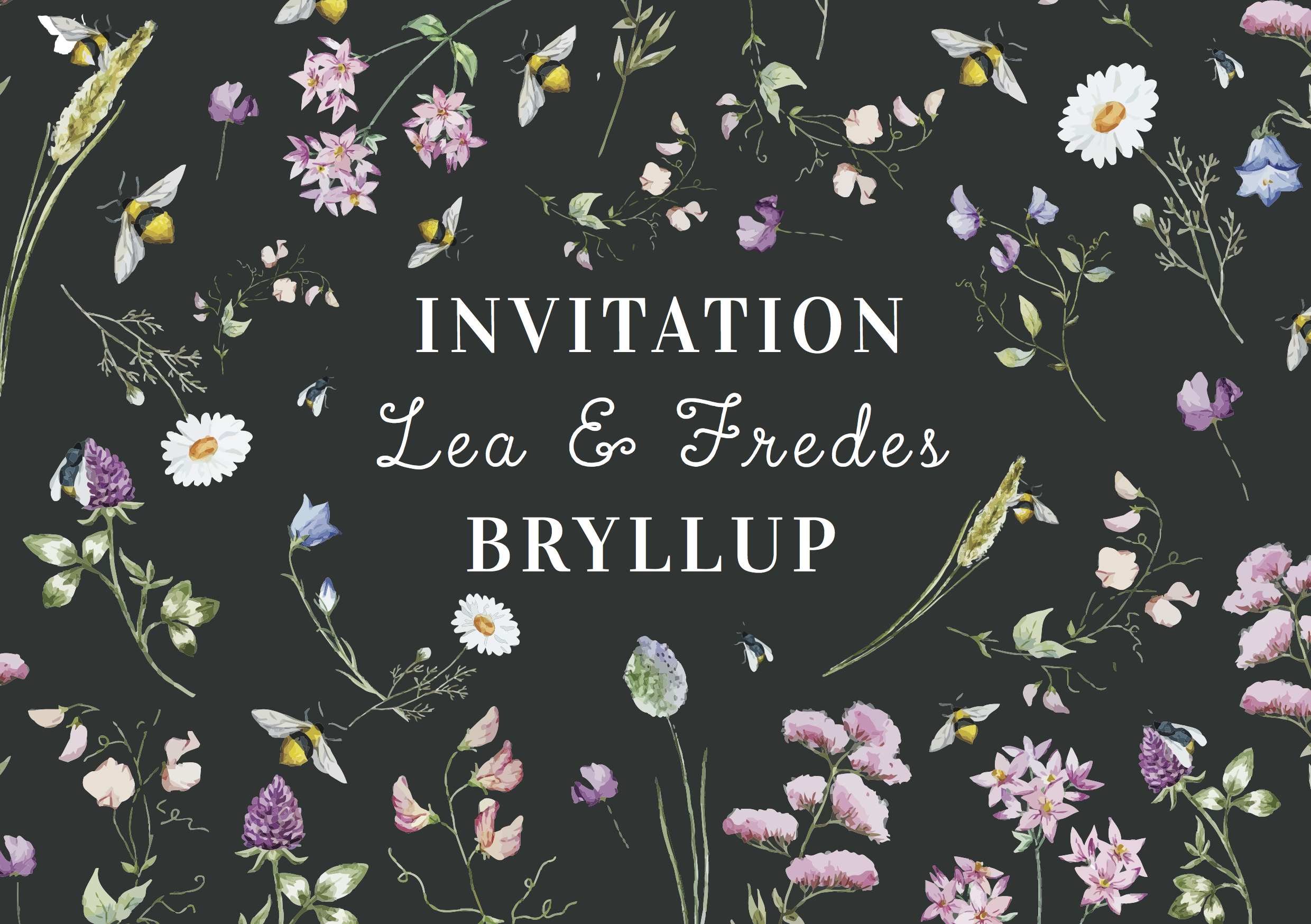 Invitationer - Lea & Frede Sort